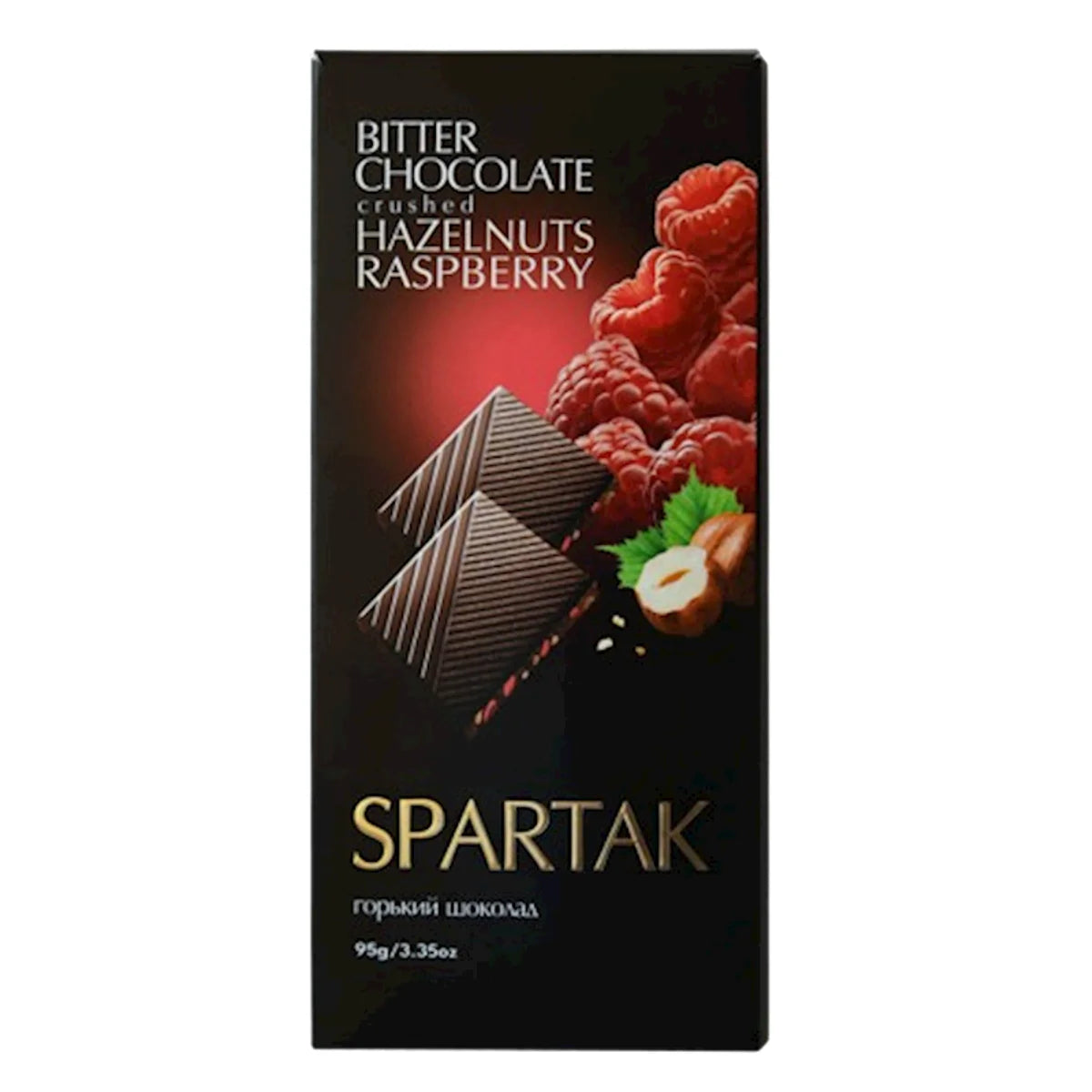 CHOCOLATE BAR BITTER W/RASPBERRY&NUTS 20/95GR SPARTAK N10146