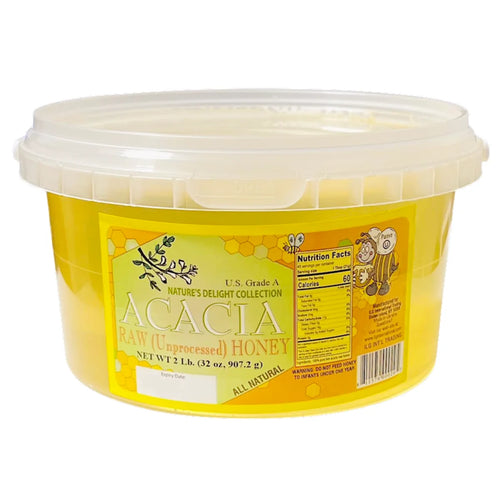 HONEY RAW ACACIA PLASTIC 8/2LB NATURE'S DELIGHT