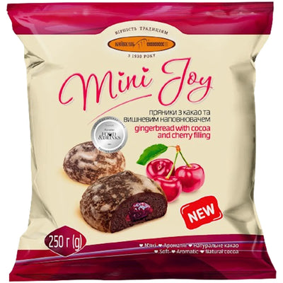 GINGERBREAD W/COCOA&CHERRY FLAVORS 12/250GR MINI JOY UKRAINE N5314