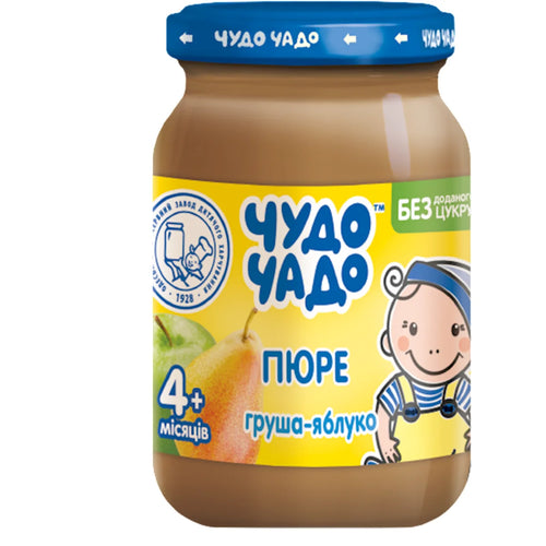 PUREE FOR BABY PEAR & APPLE FROM 4 MONTHS 6/170GR CHUDO CHADO UKRAINE